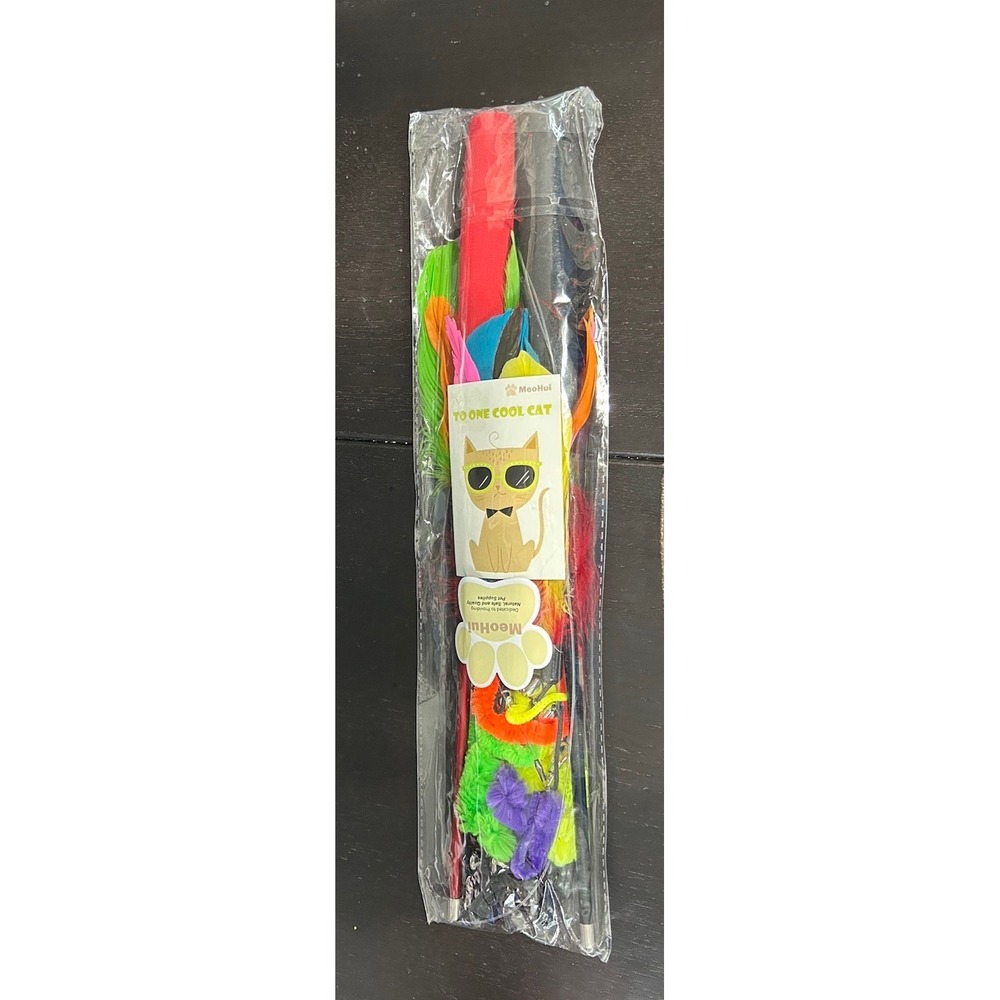 Interactive Toys For Indoor Cats Retractable Wand With Feathers And Teaser Toys
